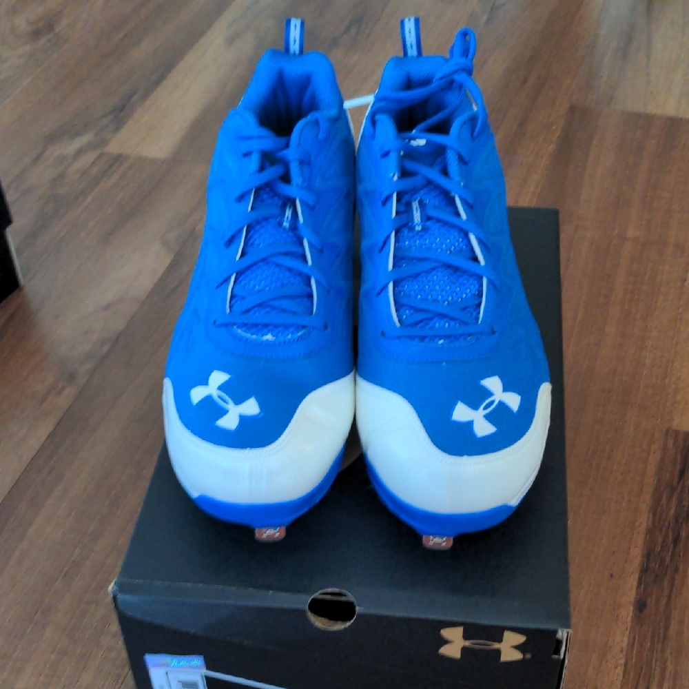 Under Armour Royal Blue and White Cleats